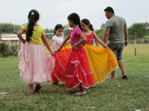 Children practicing traditional dance.