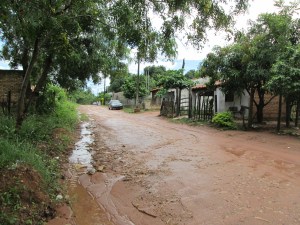 Muddy road after rain