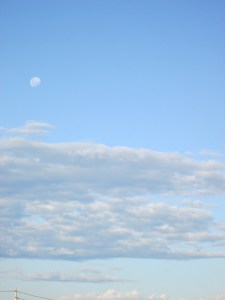 Moon and clouds